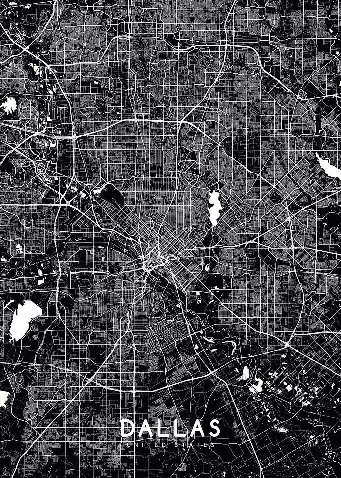 Dallas map black