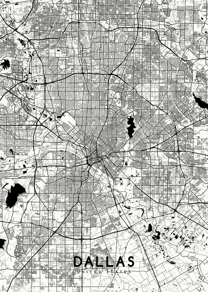 Dallas map white