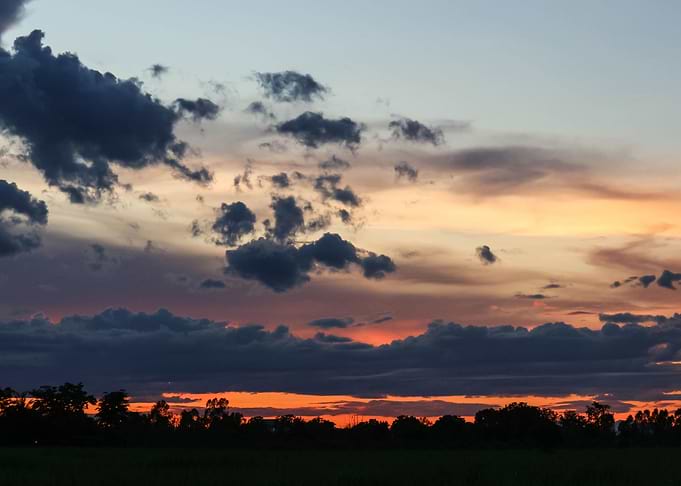 Sunset in countryside