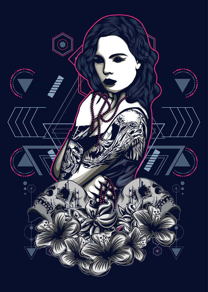 women with tattoo
