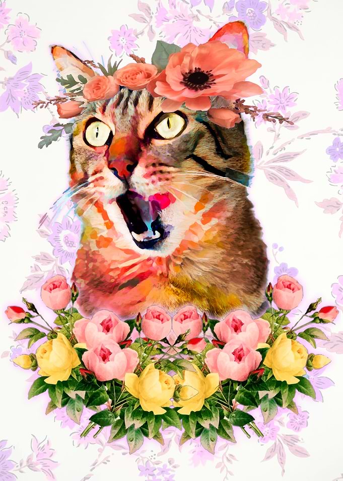 Cat and Flower