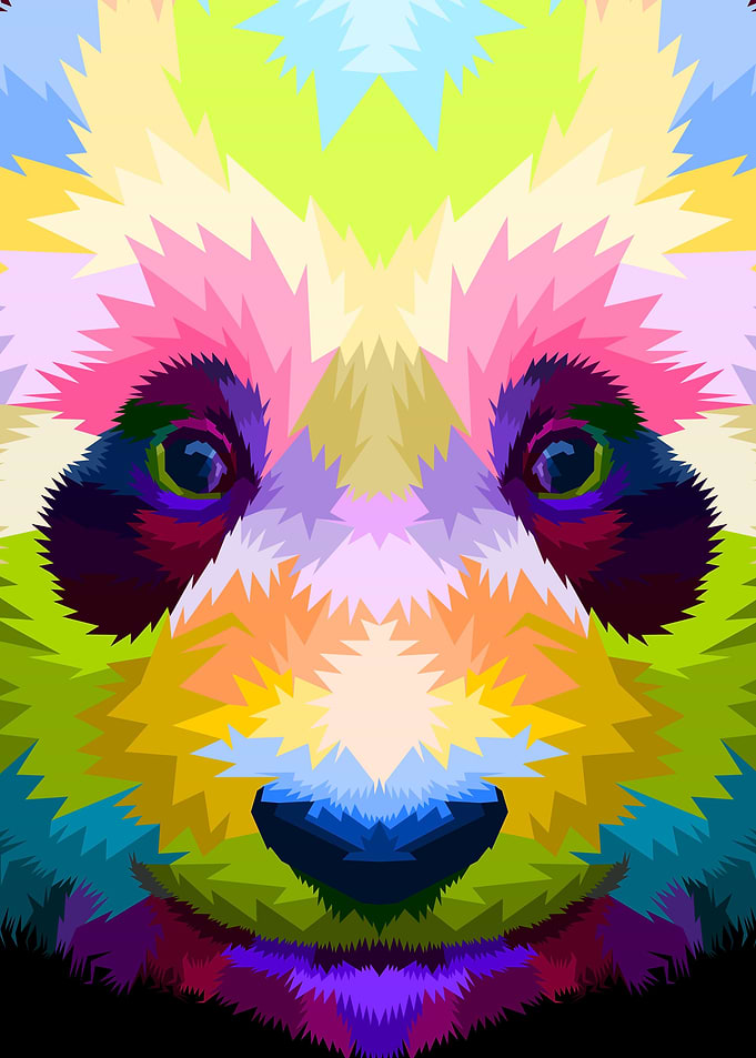 close up of face panda