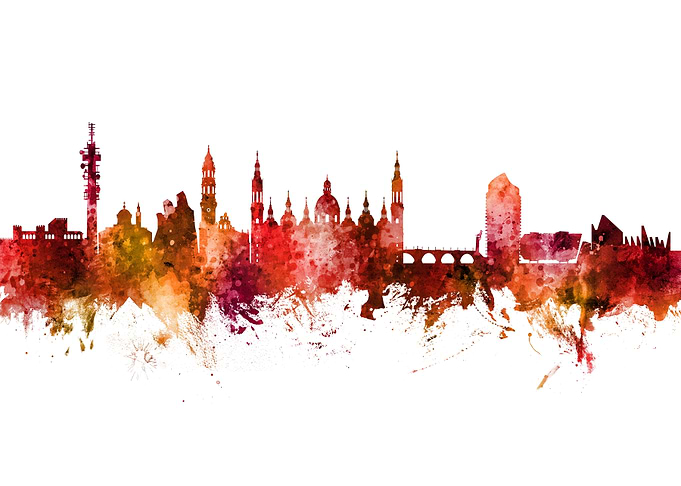Zaragoza Spain Skyline