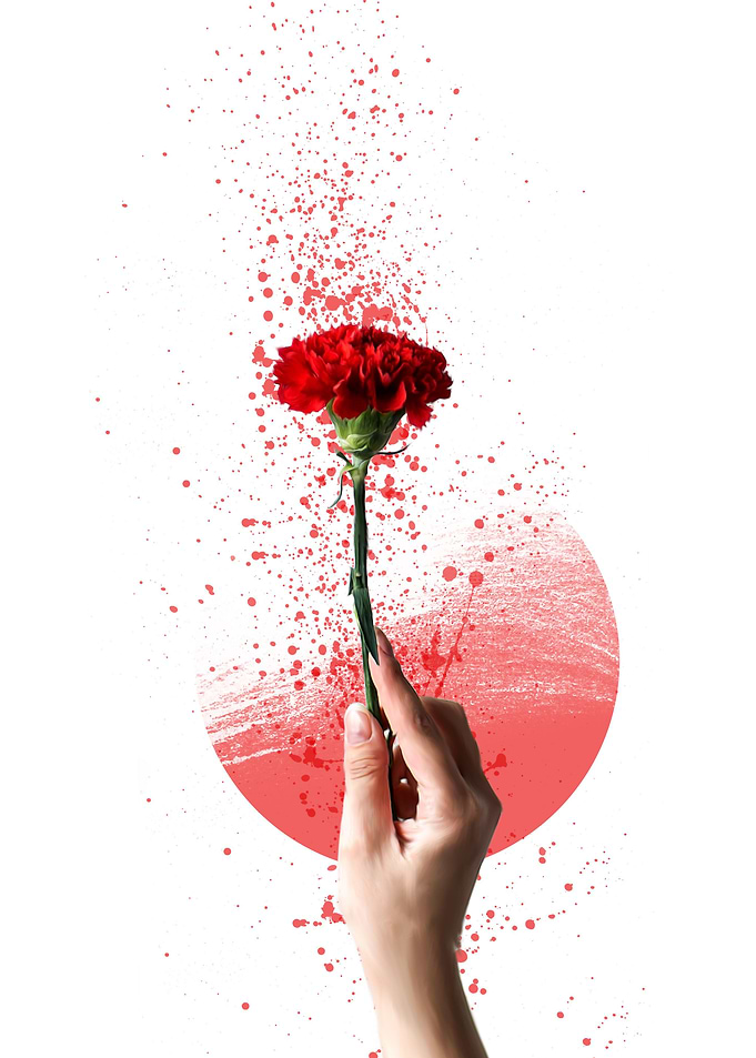 Red Flower Splatter