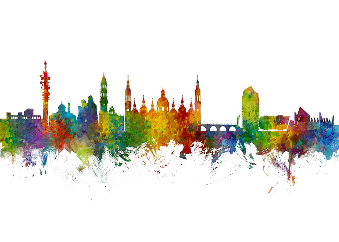 Zaragoza Spain Skyline