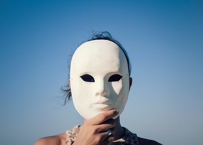 Mask enigmatic girl blue s