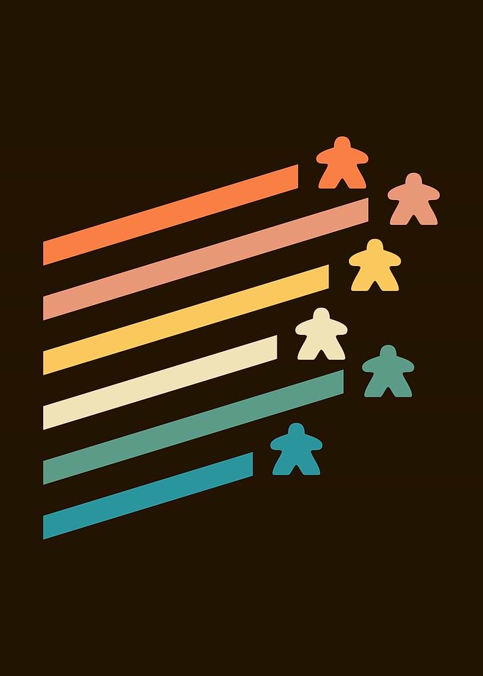 Retro Meeples Game Poster