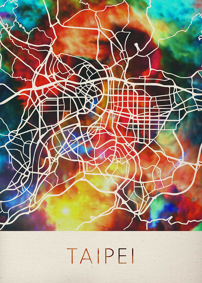 Taipei Watercolor Map