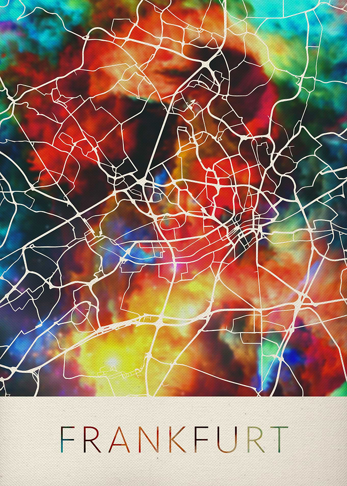 Frankfurt Watercolor Map