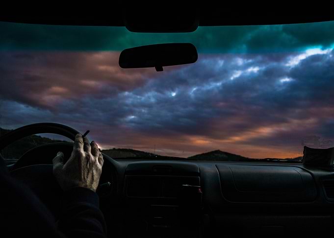 Driving Through Sunset