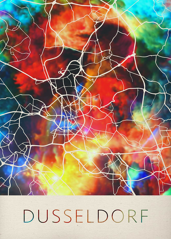 Dusseldorf Watercolor Map