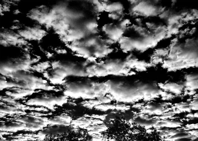 Dark sky heavy clouds