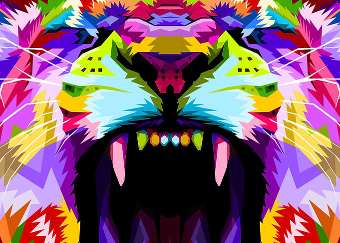 close up of angry lion