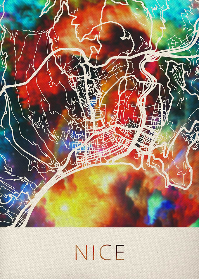 Nice Watercolor City Map