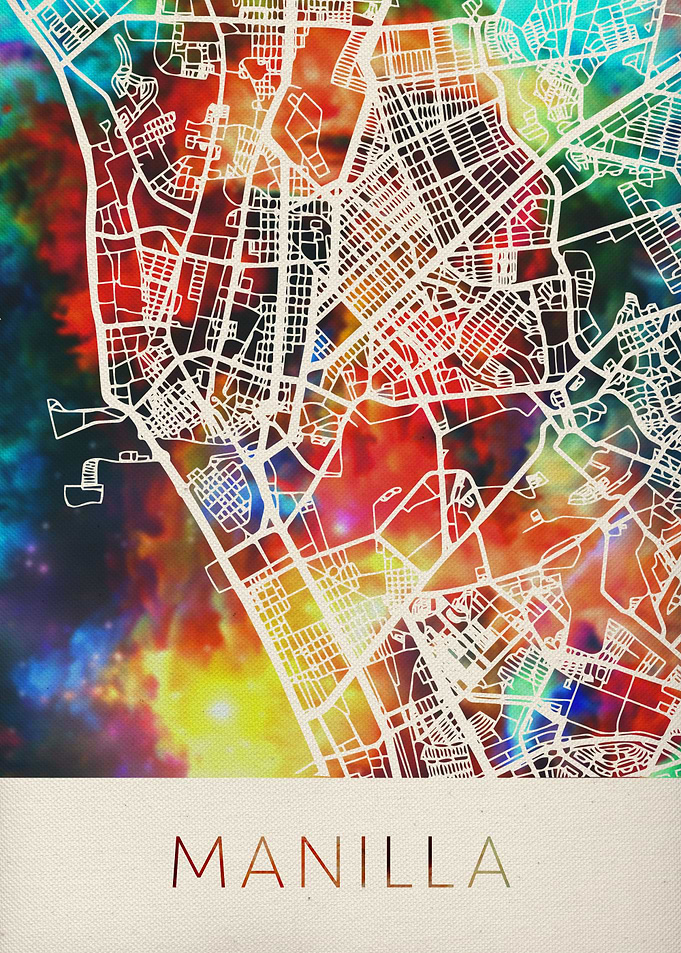 Manilla Watercolor Map
