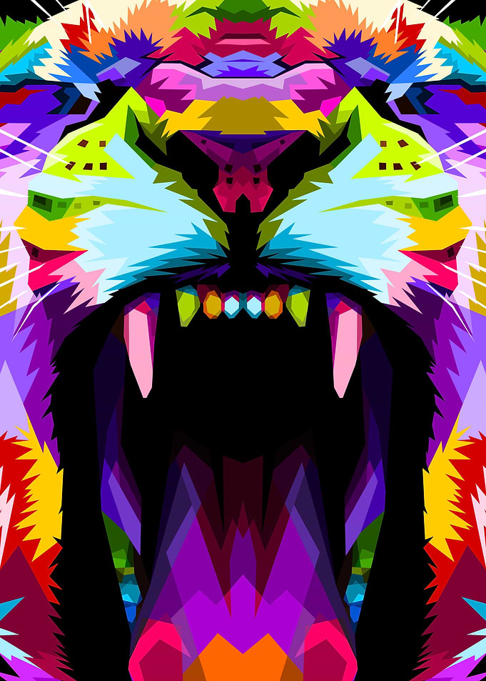 close up of angry lion