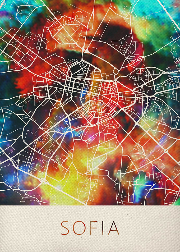 Sofia Watercolor Map
