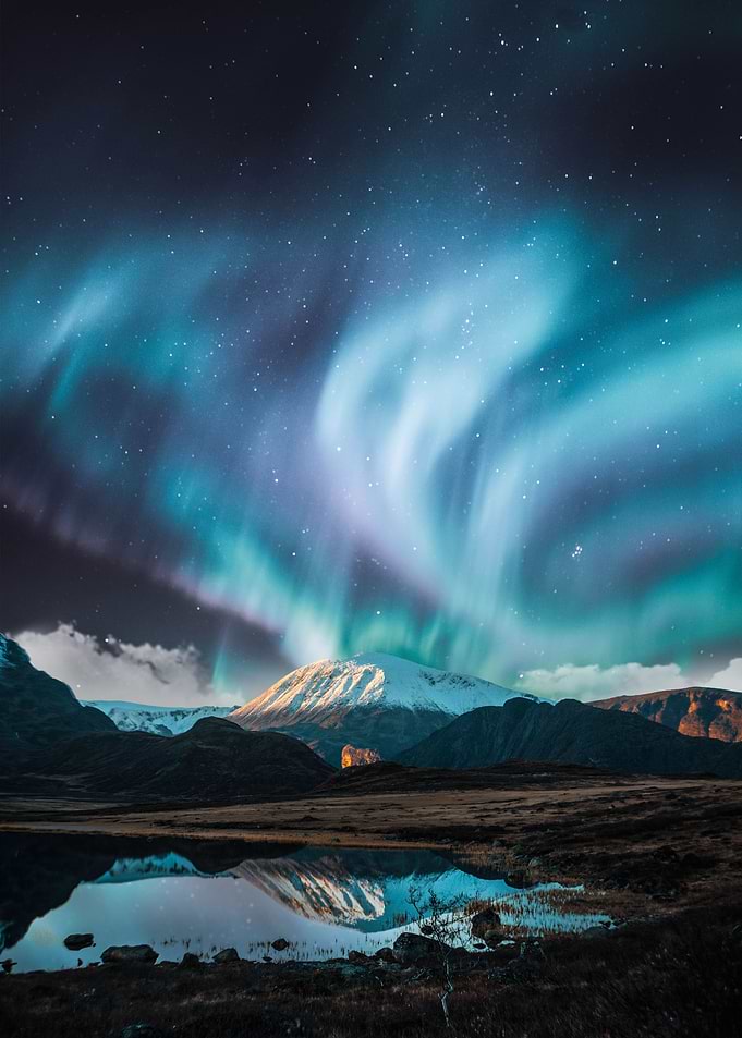 Aurora over the nature