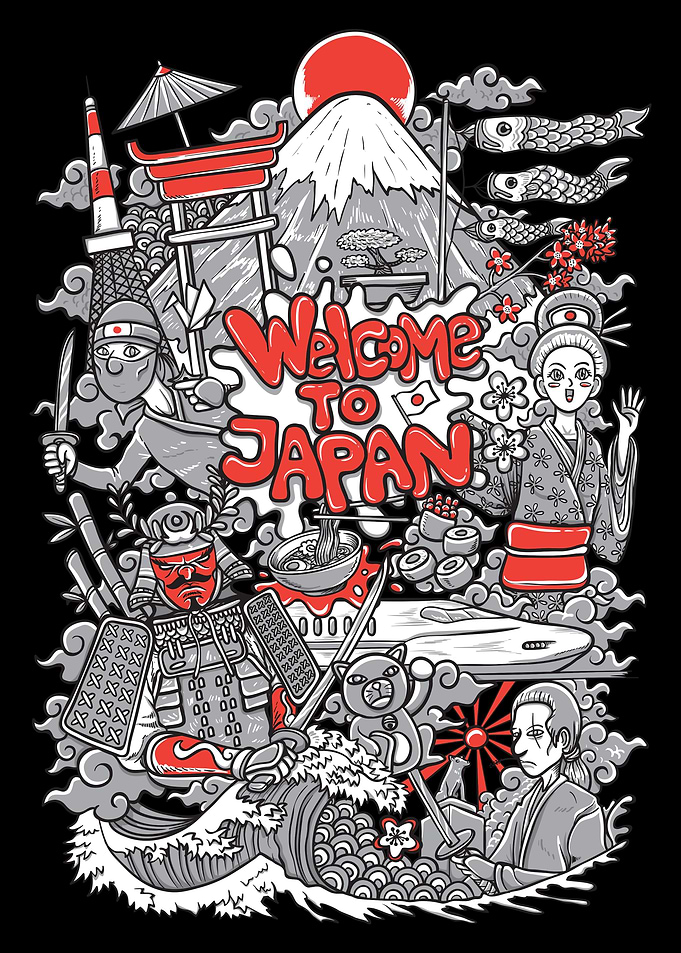 illustration of japan