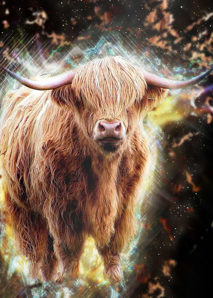 Kawaii Cow Colorful Galaxy