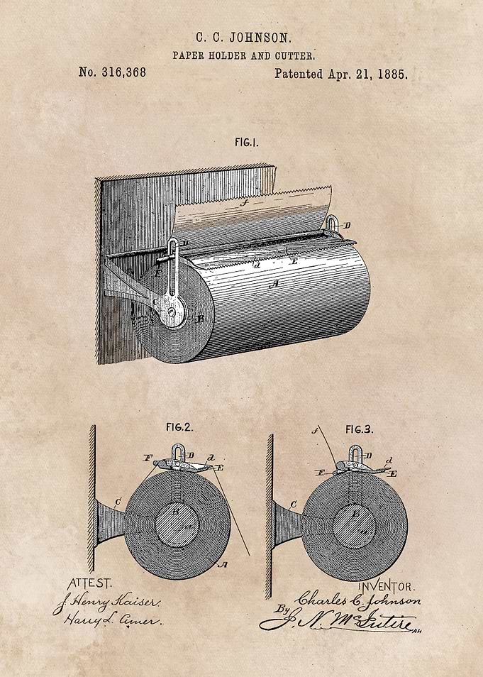 patent Johnson paper holde