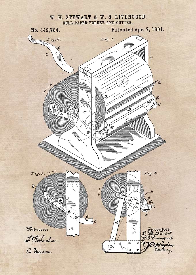 Roll paper holder and cutt
