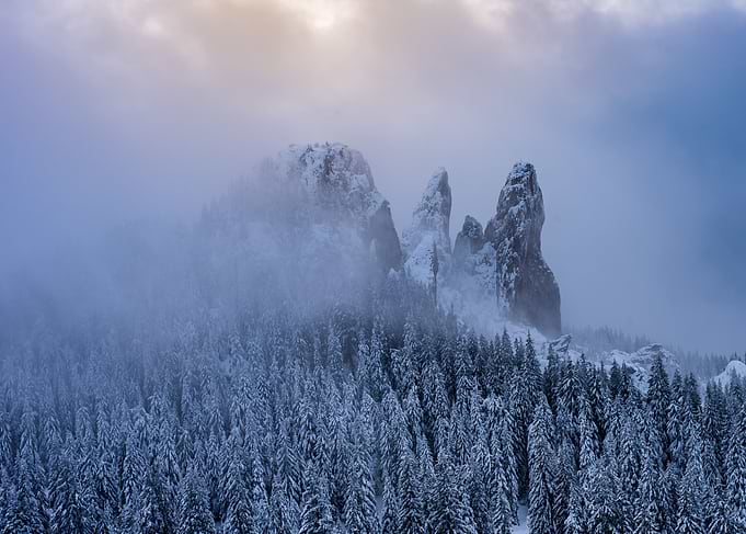 Mountain range at sunset
