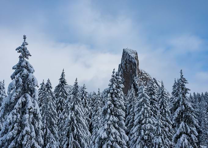Mountain peak rising
