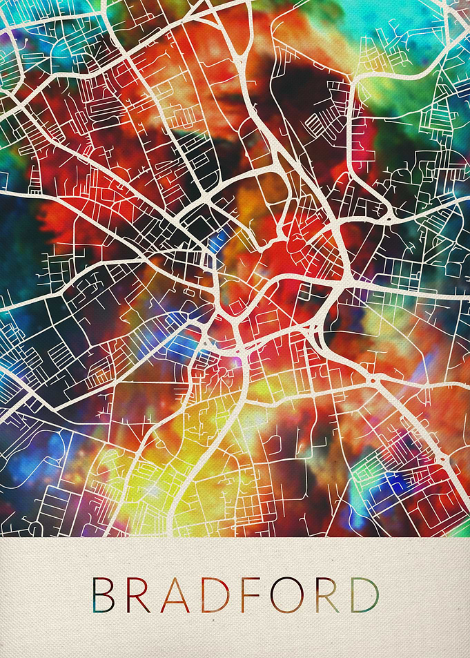 Bradford Watercolor Map