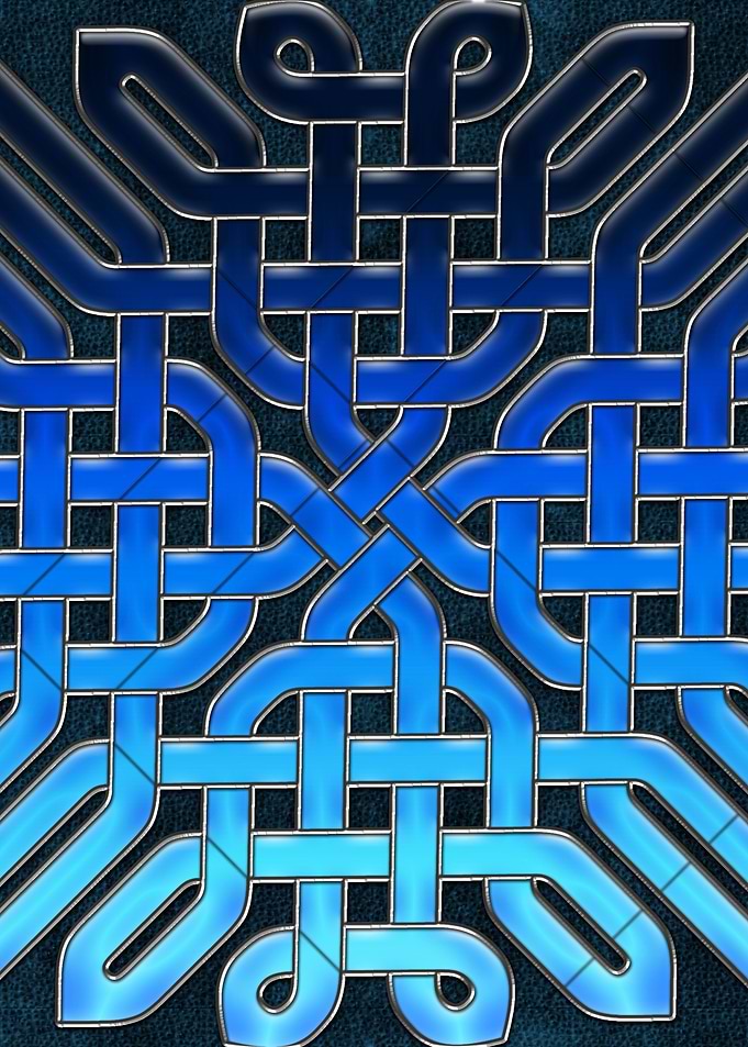 Blue Celtic Knot Ice Glass