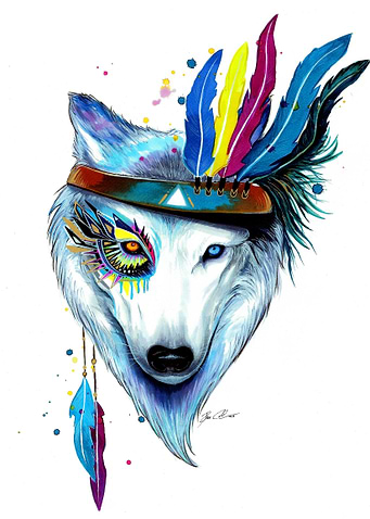 Wolf with feathers