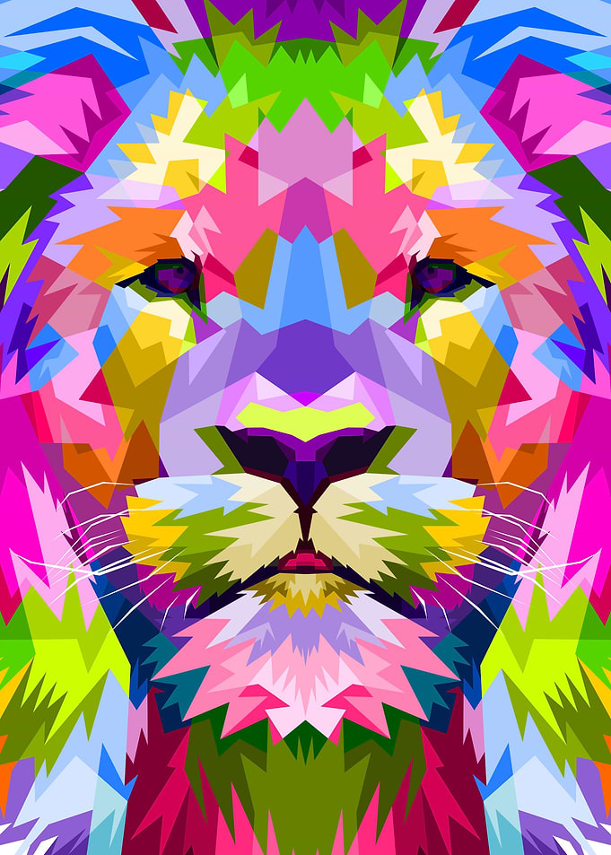 close up of face lion