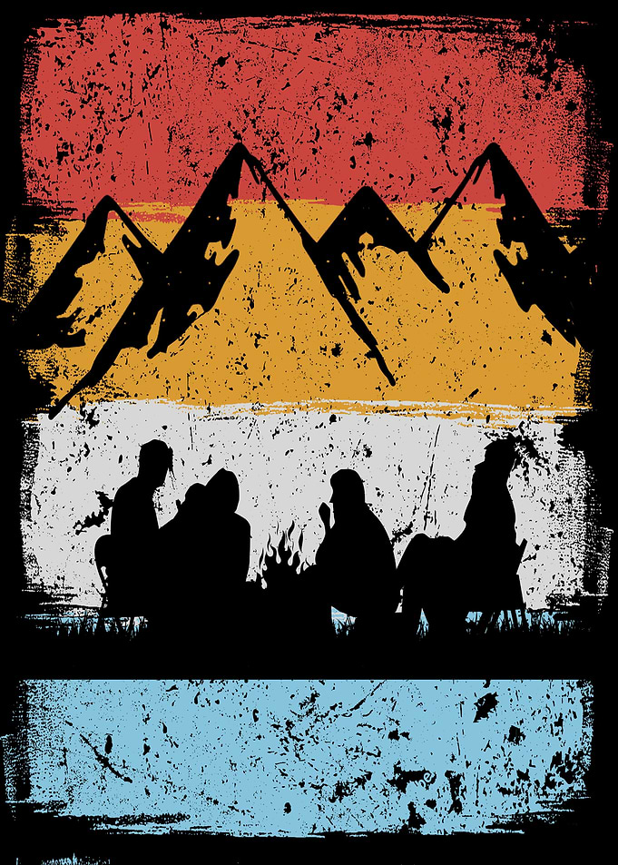 Camping Vintage Colored