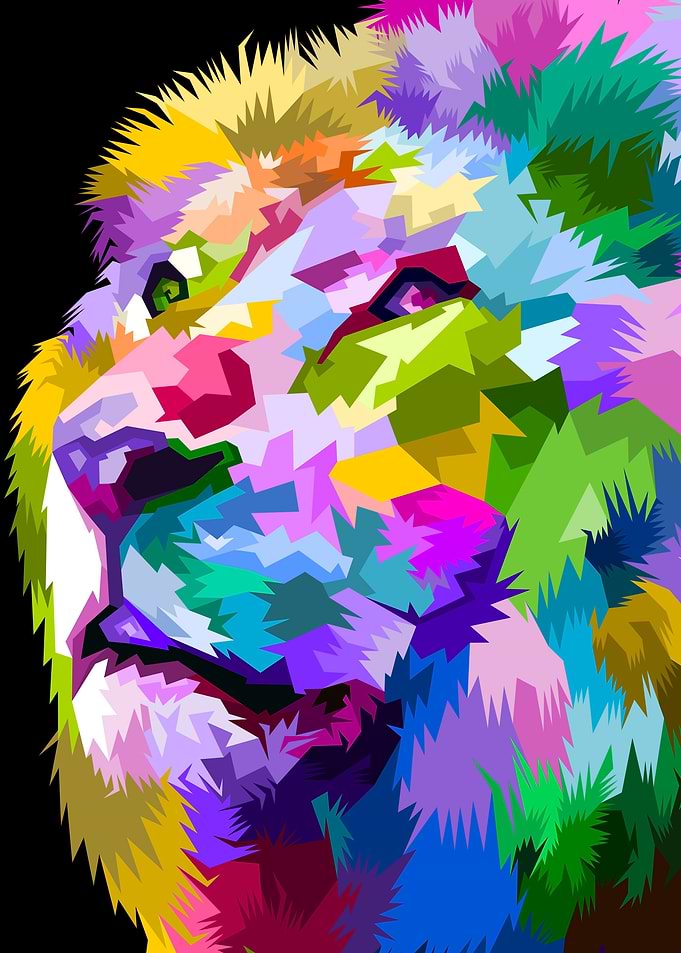close up of face colorful
