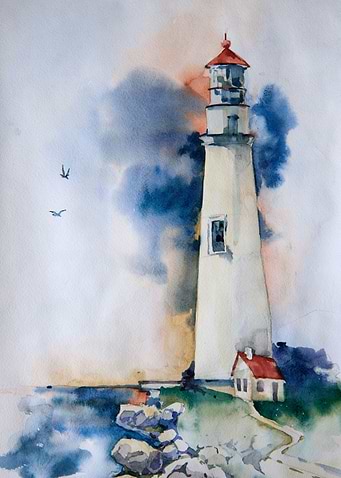 Lighthouse Watercolor