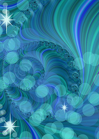 Blue Green Bokeh Fractal