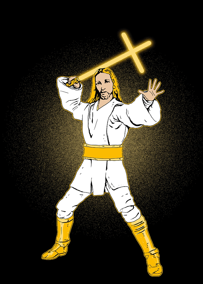 Light Saber Cross Jesus