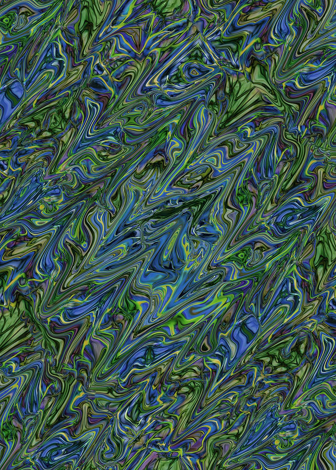 Blue Green Liquid Marbling