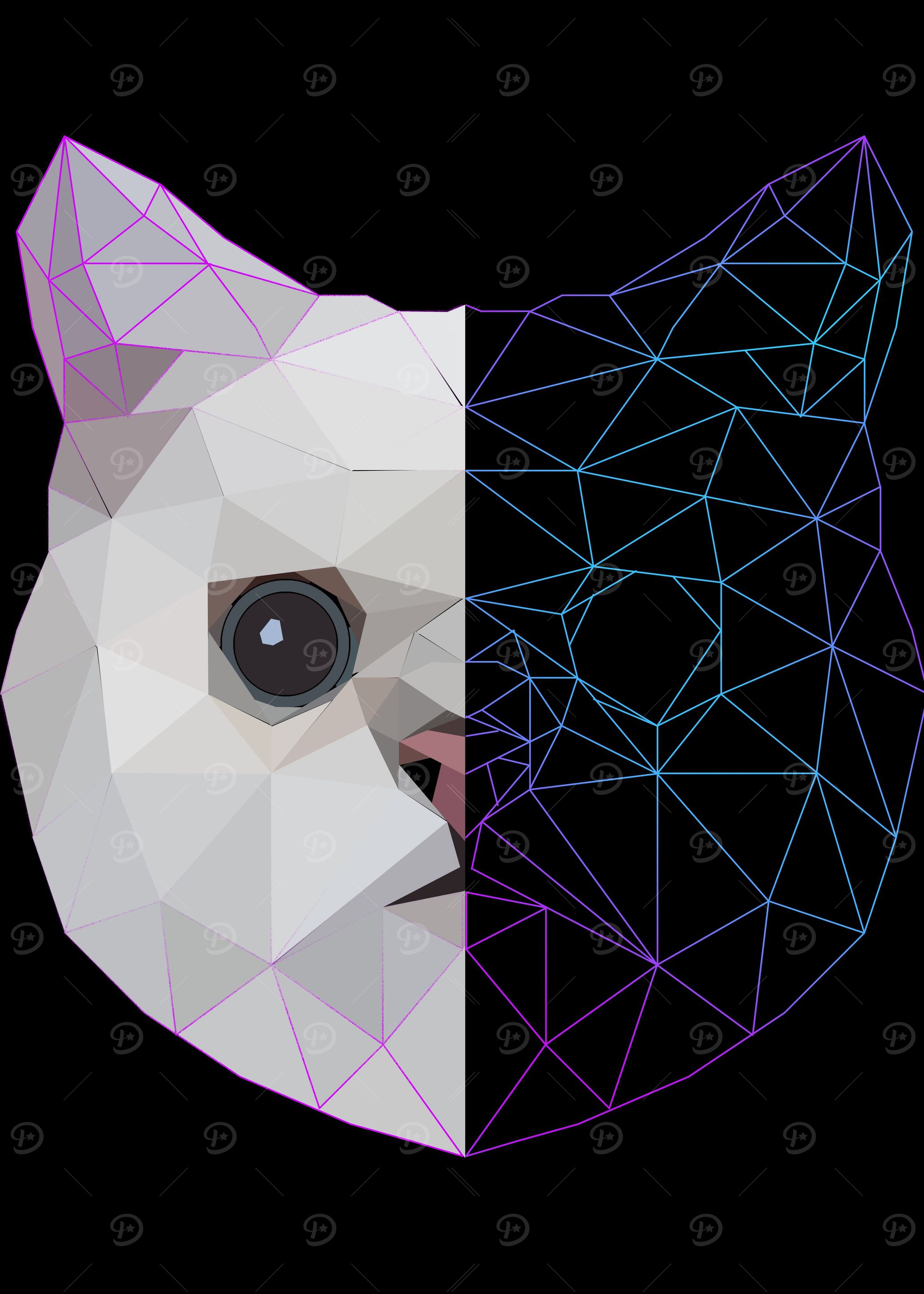 Cat Minimalistic Polygon