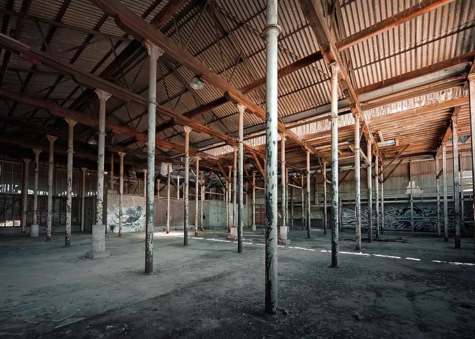 Metal poles room