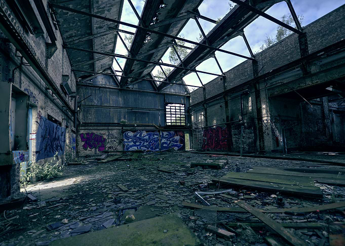 Dark Industrial Room