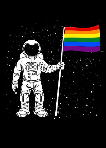 Astronaut with LGBT Flag