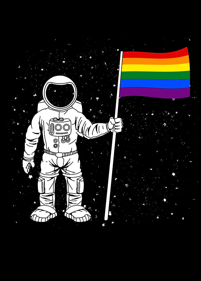 Astronaut with LGBT Flag