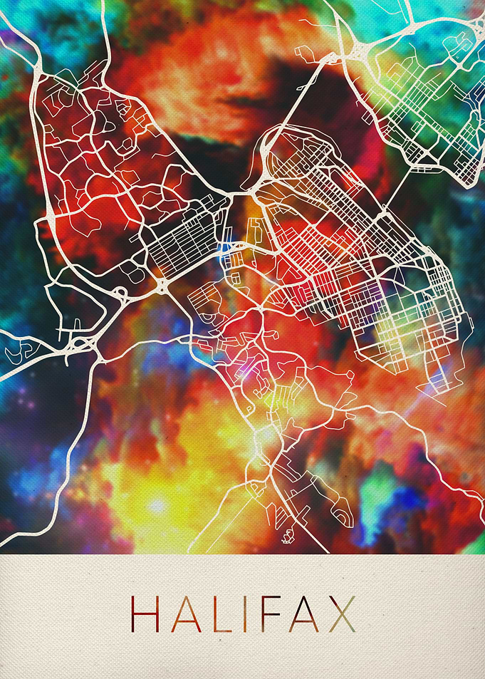 Halifax Watercolor Map