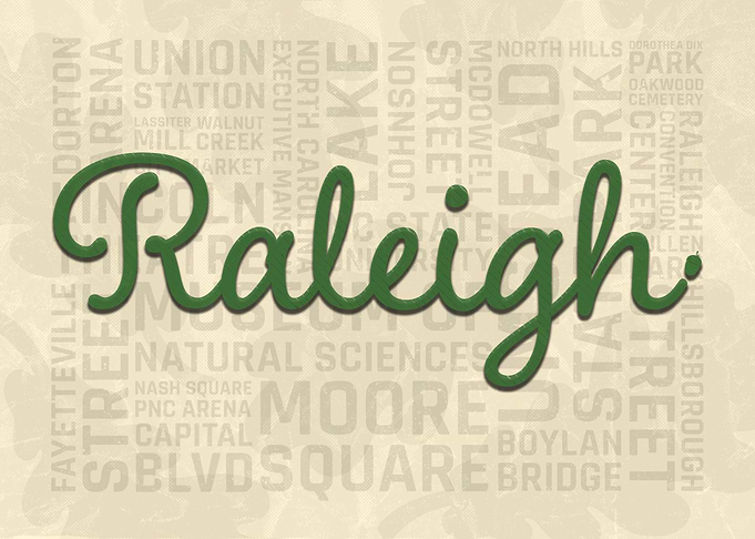 Raleigh Text Collage