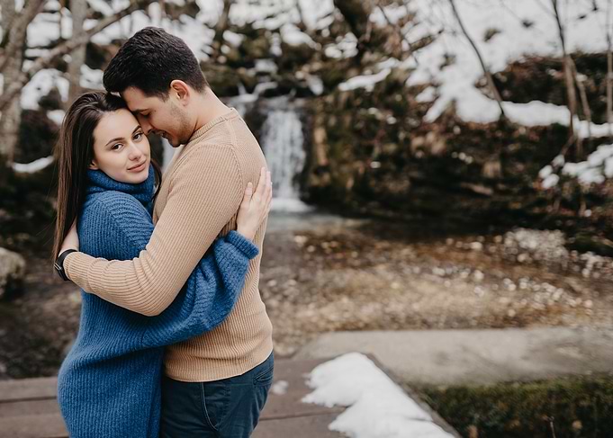 Couple hugging