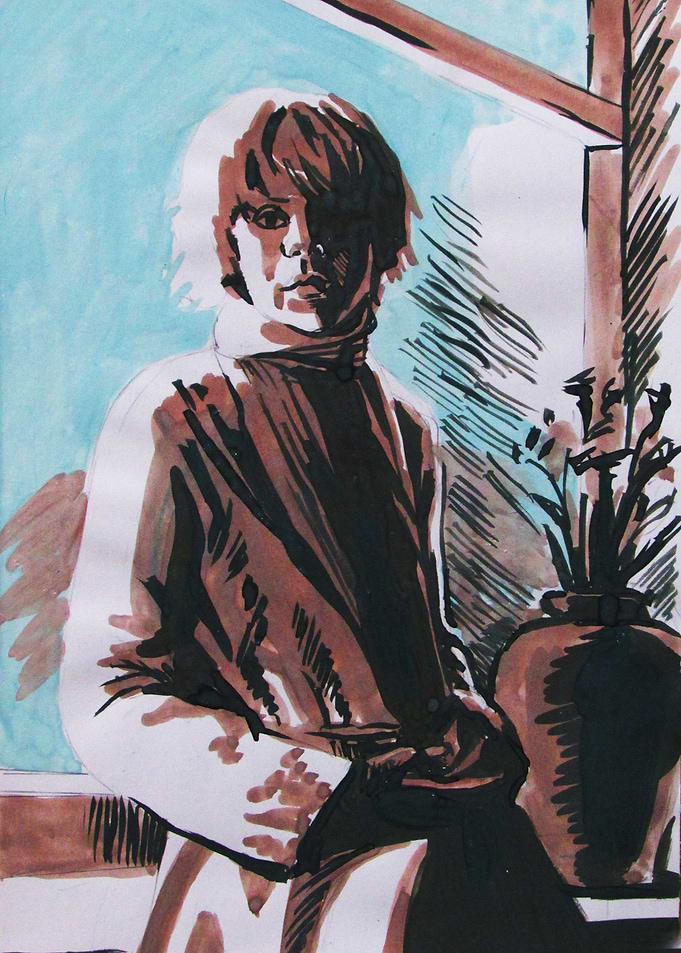 Girl near the window