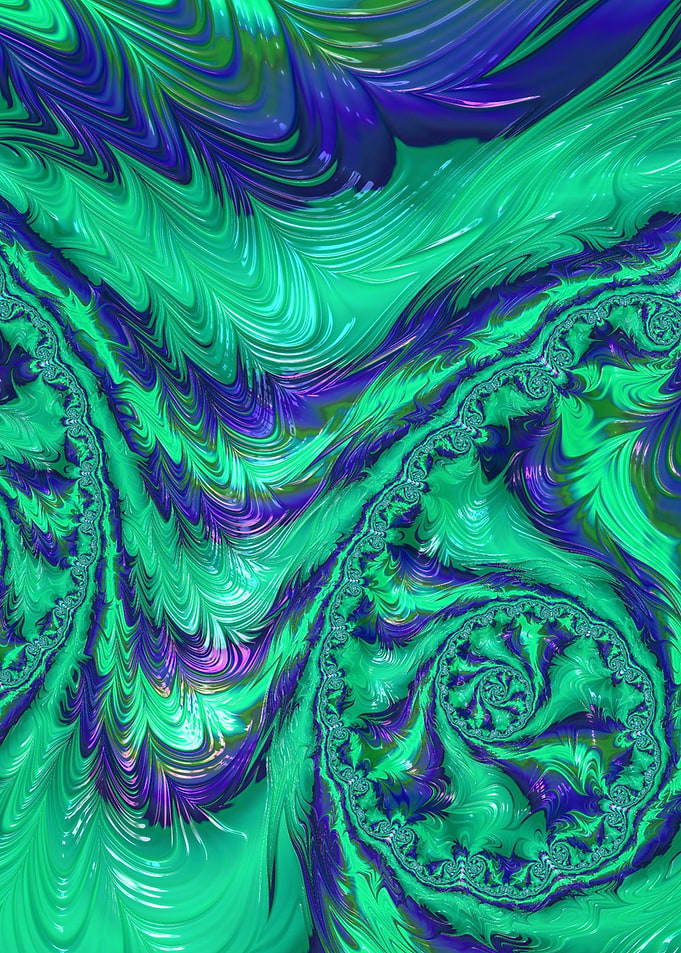 Blue Green Liquid Stripes