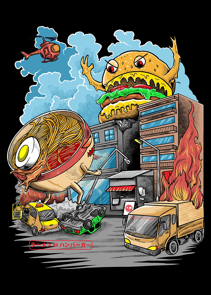 ramen vs hamburger