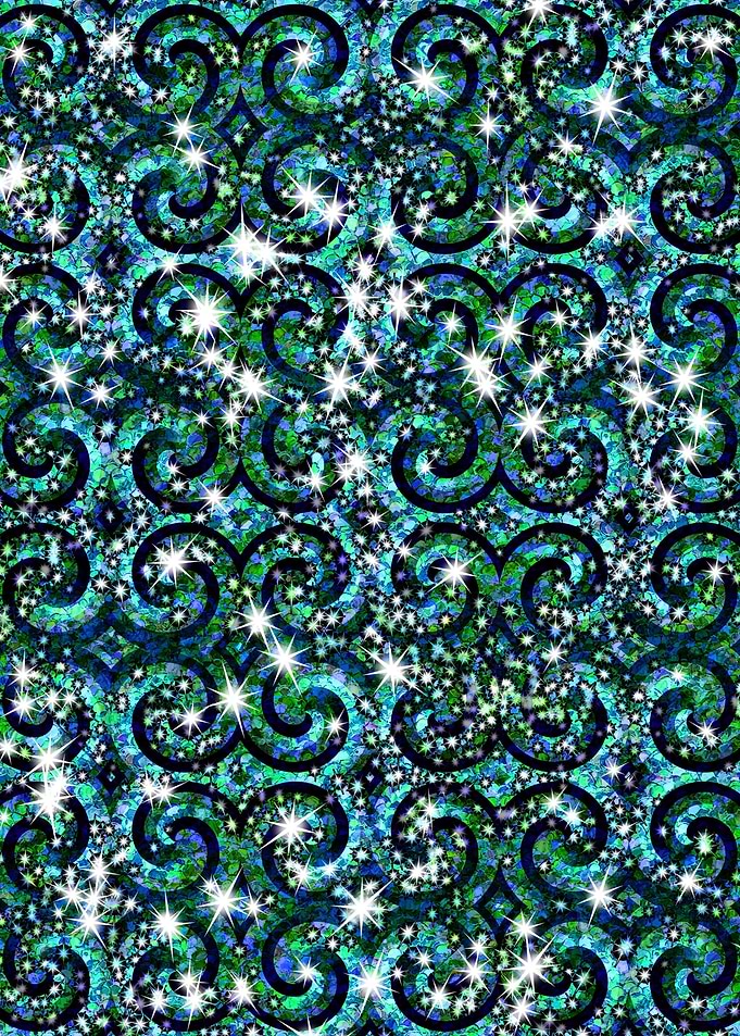 Blue Ice Sparkle Swirls